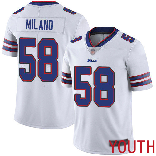 Youth Buffalo Bills #58 Matt Milano White Vapor Untouchable Limited Player NFL Jersey